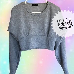 Gray missy Empire Cropped Corset  Sweater Size Small